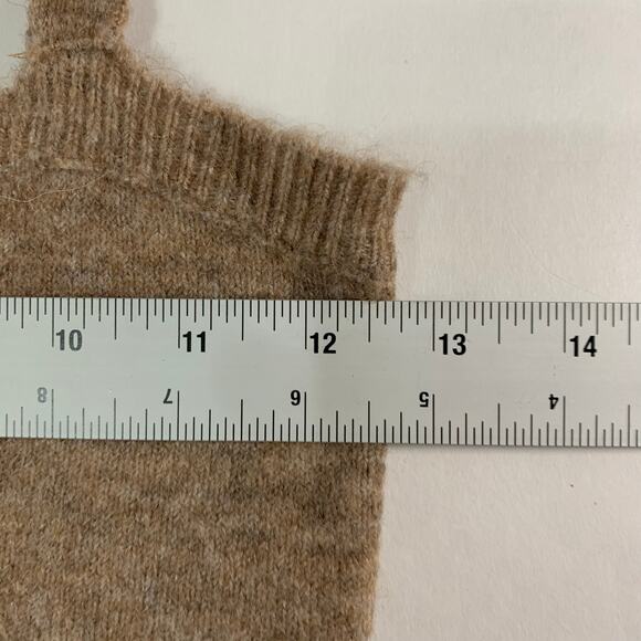 Zara S Womens Fuzzy Knit Tank Tan Neutral Sleeveless Cropped Blogger Fav - Picture 6 of 9